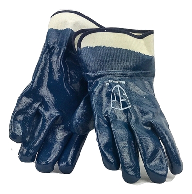 Galeton 5923L 5923 Blue Steel Nitrile Coated Gloves, Smooth Finish, Safety Cuff, Large Pack of 12