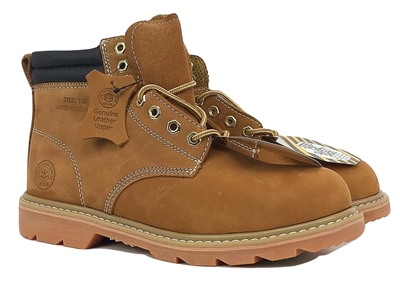 Jacata Brand Men's Steel toe Genuine Leather Wheat Classic Padded ...